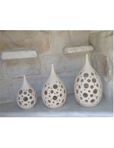 Ceramic Tea Light Candle Lanterns "Drop"