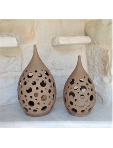 Ceramic Tea Light Candle Lanterns "Drops"
