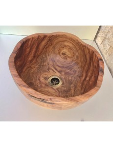 Handcrafted Bathroom Sink  Natural Olive wood 