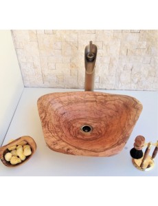 Handcrafted Bathroom Sink  Natural Olive wood 