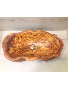 Handcrafted Bathroom Sink from Natural Olive Wood 