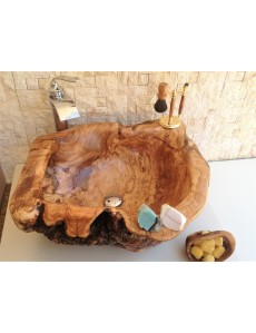 Handcrafted Bathroom Sink Natural Olive wood  