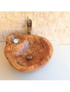 Handcrafted Bathroom Sink Natural Olive Wood 
