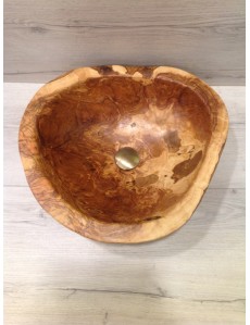 Handcrafted Bathroom Sink from Natural Olive Wood 
