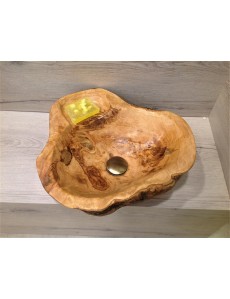 Handcrafted Bathroom Sink from Natural Olive Wood 
